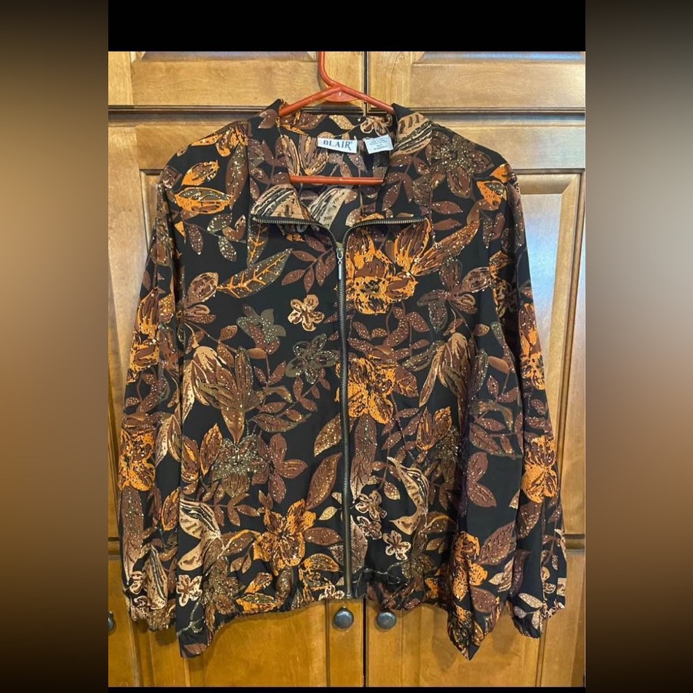 Blair Women's Bomber Jacket - Black and Brown Floral